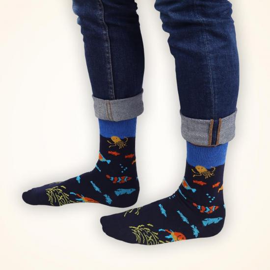Eğlenceli Renkli Deniz Altı Erkek Çok Renkli Soket Çorap
