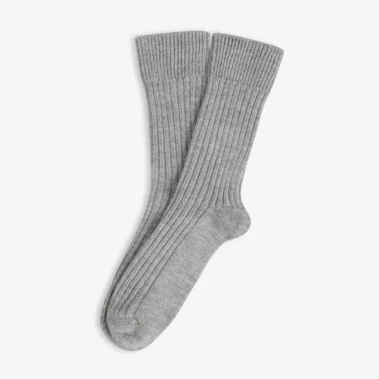 Merino Yün Kadın Gri Soket Çorap
