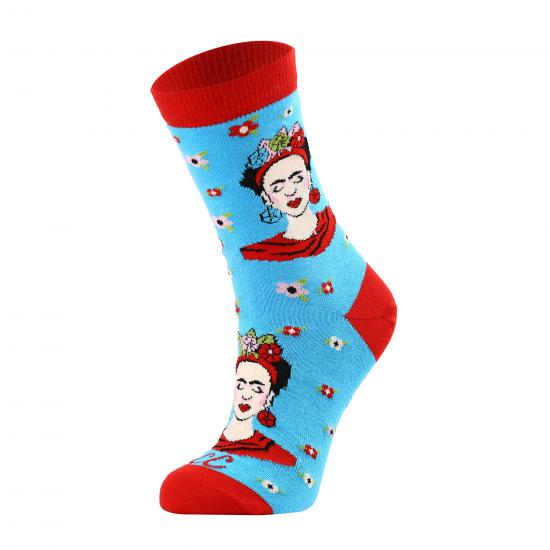 Eğlenceli Renkli Frida Kahlo Kadın Çok Renkli Soket Çorap