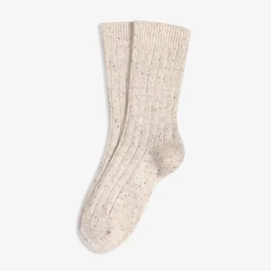 Kışlık Çorap Kırçıllı Kadın Krem Soket Çorap