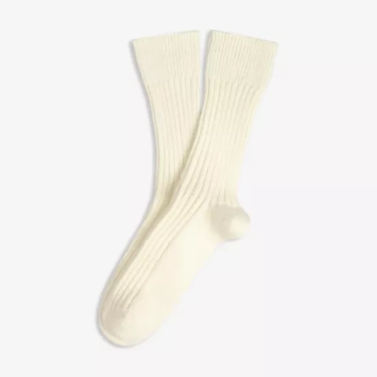 Merino Yün Kadın Ekru Soket Çorap