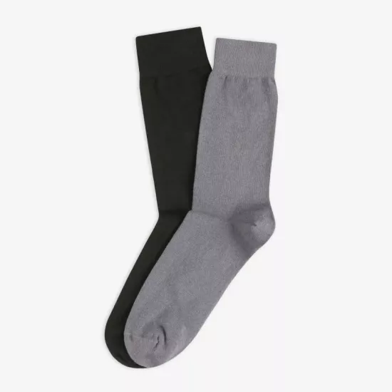 2’li Erkek Organik Çorap Füme Siyah