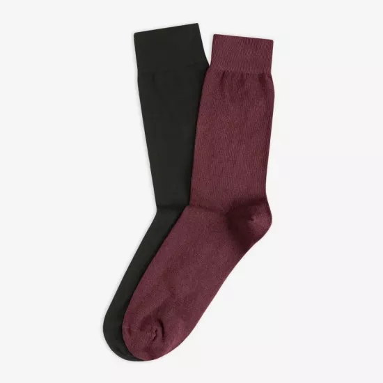 Erkek 2’li Organik Siyah Bordo Çorap