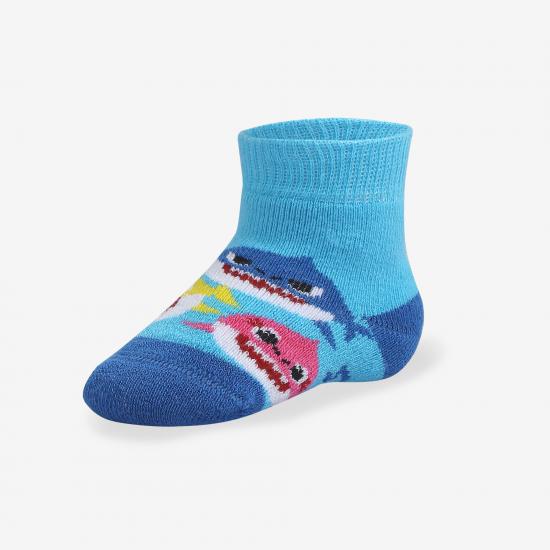 Orijinal Lisanslı Baby Shark Erkek Bebek Havlu Çorap Çocuk Mavi Soket Çorap 6-12 Ay
