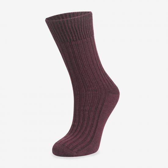 Merino Yün Kadın Bordo Soket Çorap
