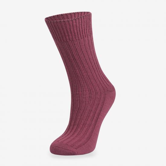 Merino Yün Kadın Gül Kurusu Soket Çorap