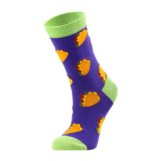 Eğlenceli Renkli Taco - Tako Kadın Çok Renkli Soket Çorap