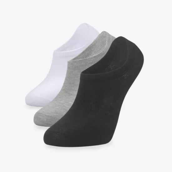 3’lü Premium Görünmez Bambu Karışık Kısa Patik Çorap