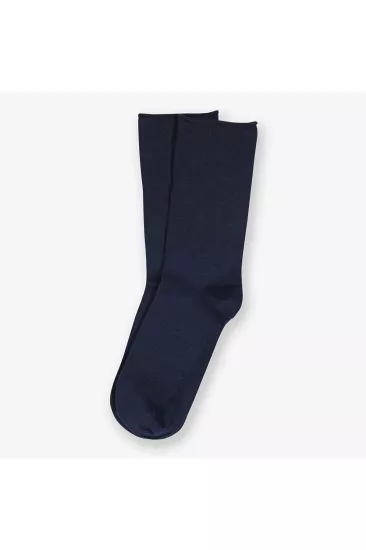 Roll Top Lastiksiz Bambu Kadın Lacivert Soket Çorap
