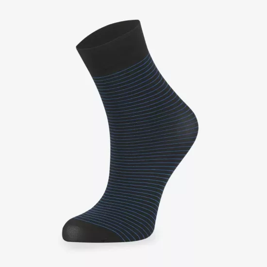 Mavi Çizgili Kısa Soket Kadın Çorap