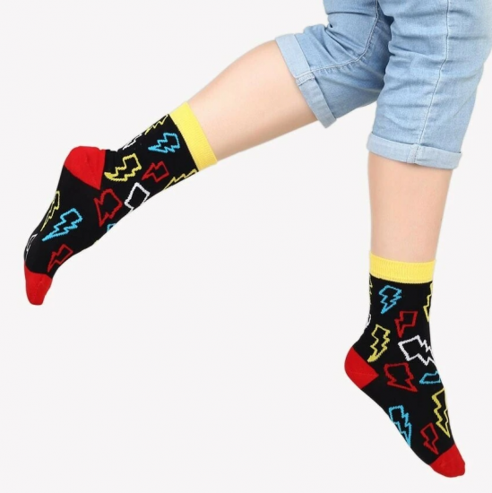 Eğlenceli Flash - Şimşek Kadın Renkli Soket Çorap