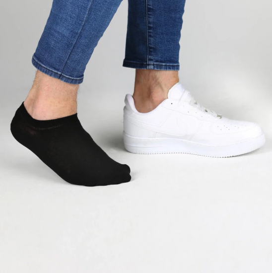 Siyah 6’lı Pamuklu Erkek Sneakers Çorap